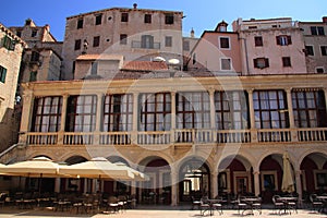 Croatia, Å ibenik - a Renaissance town hall of Å ibenik dating back to the 16th century with a magnificent loggia with nine arcade